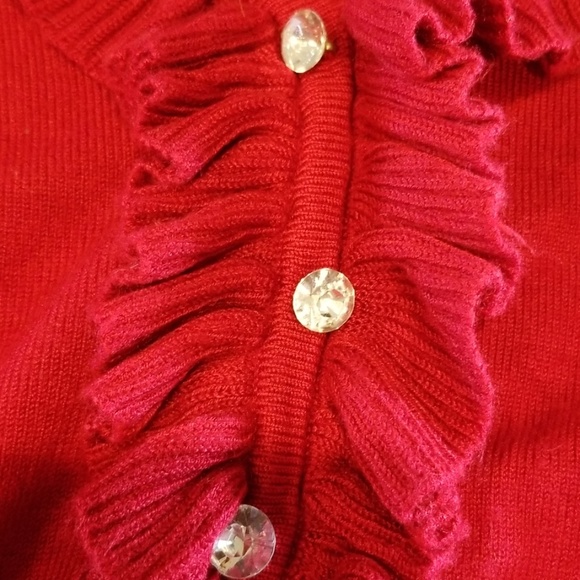 Sexy red sweater with sparkly buttons size L - Picture 4 of 8